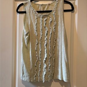 J. Crew Mint Ruffle Detail Tank Top
